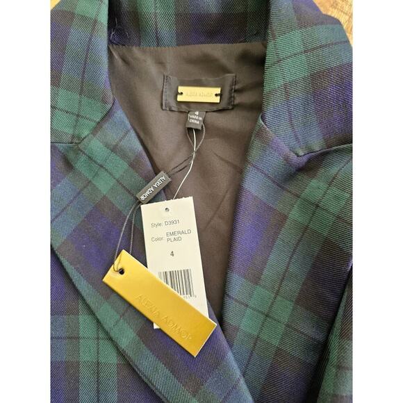 Alexia Ardmor Jacki Plaid Dress Emerald Green NWT Size 4 Academia 3/4 Sleeves - Picture 5 of 12